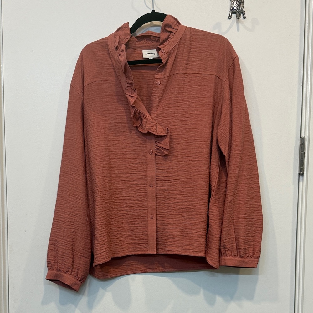 Darling Women's Terracotta Blouse with Ruffles